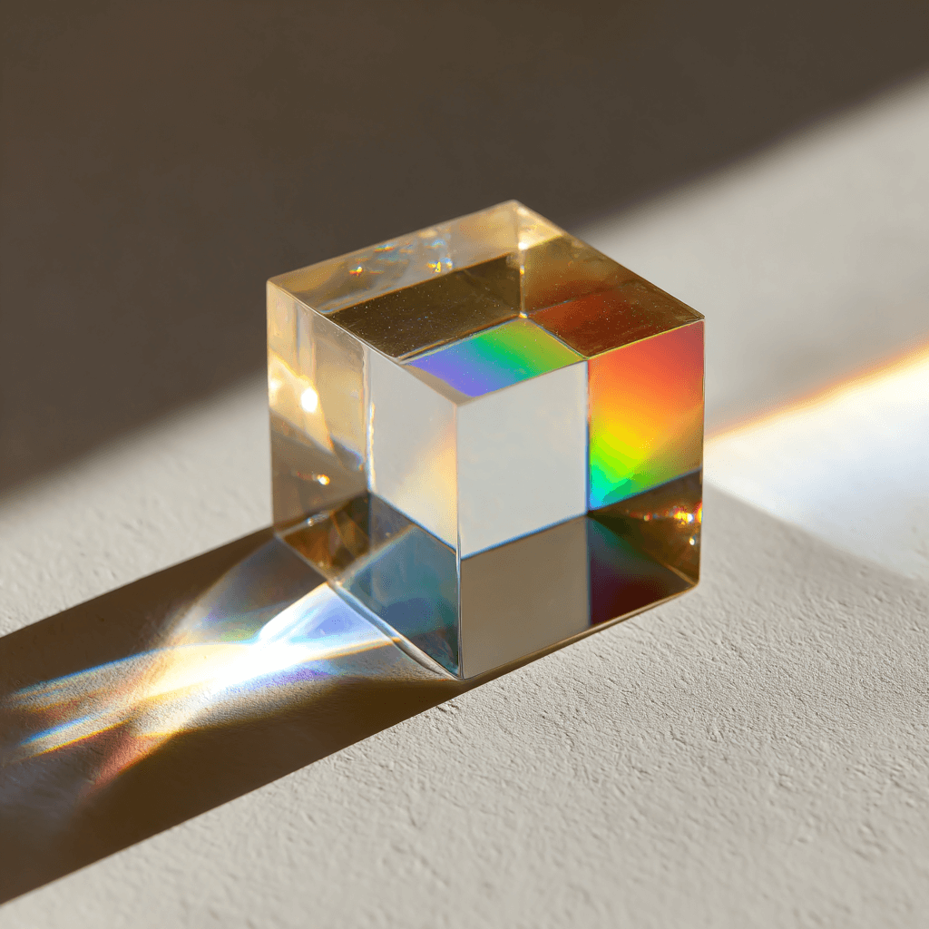 Abstract prism cube representing structured design thinking
